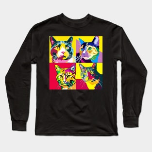 Manx Pop Art - Cat Lover Gift Long Sleeve T-Shirt